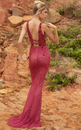 6 of 10 Primavera Couture 3621 Dress Cranberry