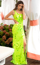 5 of 23 Primavera Couture 3623 Dress Neon-Green