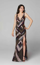1 of 7 Primavera Couture 3624 Dress Black-Multi