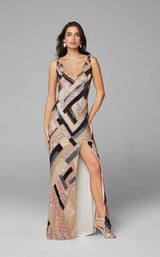 2 of 7 Primavera Couture 3624 Dress Nude-Multi