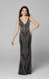 1 of 10 Primavera Couture 3629 Dress Black-Silver