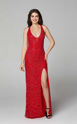 4 of 8 Primavera Couture 3634 Dress Red-Fuchsia