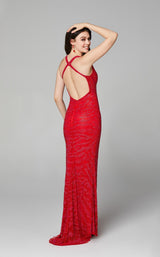 7 of 8 Primavera Couture 3634 Dress Red-Fuchsia