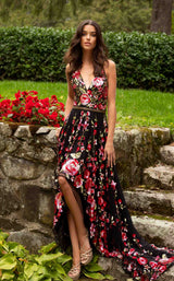 6 of 14 Primavera Couture 3639 Dress Black-Multi