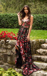 9 of 14 Primavera Couture 3639 Dress Black-Multi