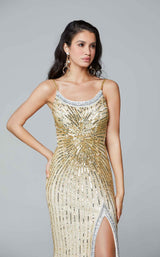 9 of 10 Primavera Couture 3648 Dress Nude-Gold