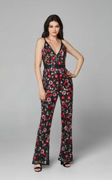 1 of 4 Primavera Couture 3651 Jumpsuit Black-Multi