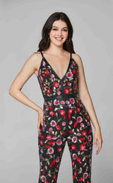 4 of 4 Primavera Couture 3651 Jumpsuit Black-Multi