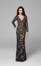 1 of 5 Primavera Couture 3671 Dress Black-Multi