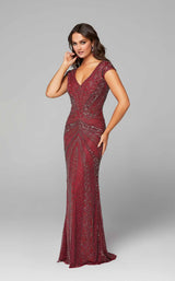 2 of 10 Primavera Couture 3674 Dress Burgundy