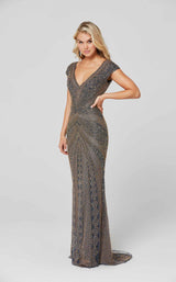 1 of 10 Primavera Couture 3674 Dress Charcoal-Gold