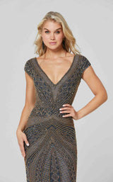 8 of 10 Primavera Couture 3674 Dress Charcoal-Gold