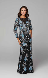 1 of 7 Primavera Couture 3675 Dress Black-Multi