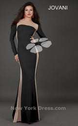 1 of 8 Jovani 74270 Black/Nude