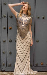 3 of 5 Primavera Couture 3679 Dress Nude-Pewter