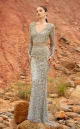 2 of 6 Primavera Couture 3684 Dress Platinum-Gold