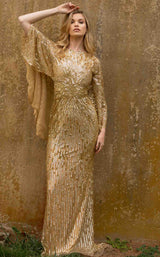 Primavera Couture 3687 Dress Gold