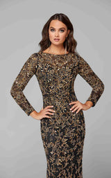 6 of 6 Primavera Couture 3688 Dress Black-Gold