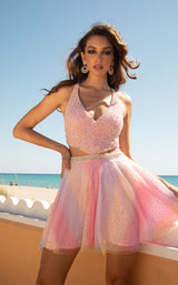 1 of 3 Primavera Couture 3710 Dress Pink-Multi