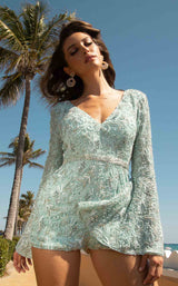 5 of 6 Primavera Couture 3719 Jumpsuit Aqua