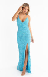 6 of 17 Primavera Couture 3721 Dress Turquoise