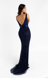 8 of 13 Primavera Couture 3723 Dress Black-Blue