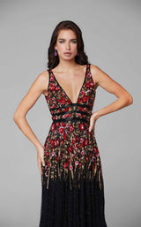 9 of 10 Primavera Couture 3728 Dress Black-Multi
