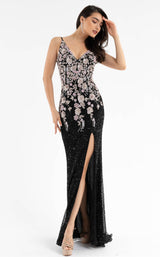 1 of 8 Primavera Couture 3730 Dress Black-Multi