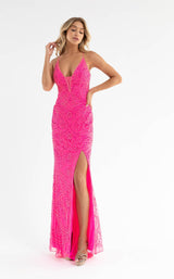 2 of 9 Primavera Couture 3734 Dress Neon-Pink