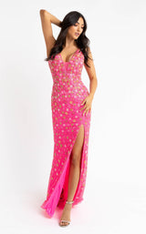 2 of 5 Primavera Couture 3735 Dress Neon-Pink