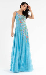 3 of 7 Primavera Couture 3736 Dress Turquoise