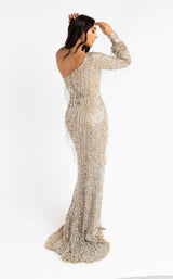 7 of 8 Primavera Couture 3739 Dress Nude-Silver