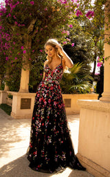 1 of 6 Primavera Couture 3740 Dress Black-Multi