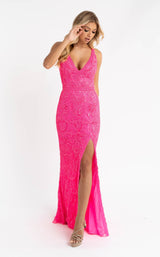 2 of 8 Primavera Couture 3745 Dress Neon-Pink