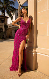 2 of 9 Primavera Couture 3754 Dress Fuchsia