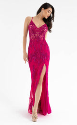 2 of 7 Primavera Couture 3756 Dress Fuchsia