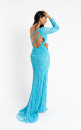6 of 6 Primavera Couture 3759 Dress Turquoise
