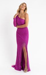 2 of 7 Primavera Couture 3773 Dress Fuchsia
