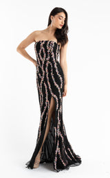 1 of 6 Primavera Couture 3782 Dress Black-Multi