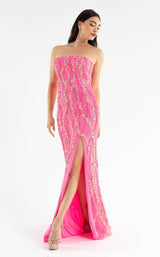 2 of 6 Primavera Couture 3782 Dress Neon-Pink