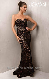 1 of 2 Jovani 6565 Black/Nude