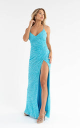 1 of 2 Primavera Couture 3791S Dress Turquoise