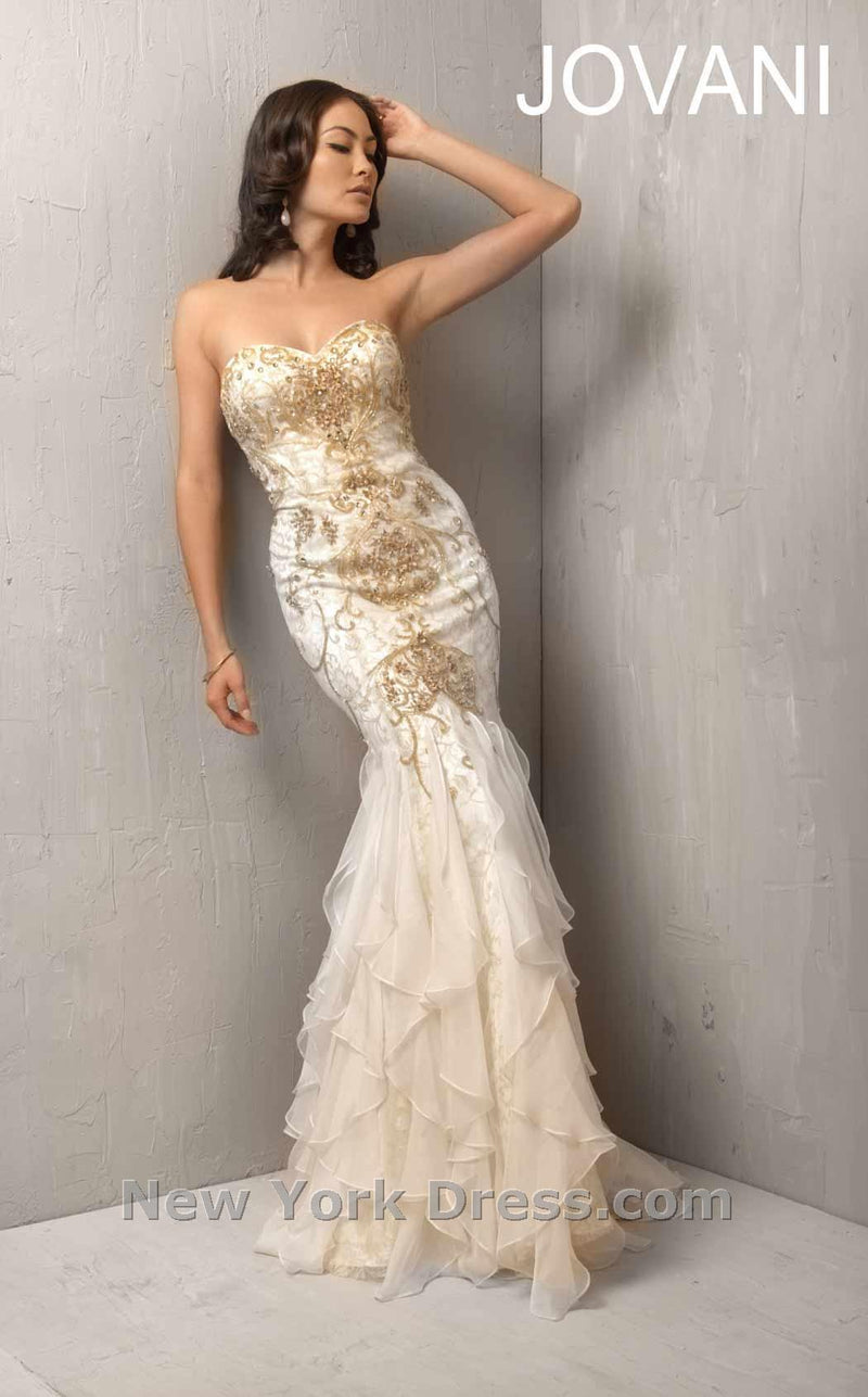 Jovani 1517 Ivory/Gold