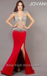 1 of 2 Jovani 74234 Red/Nude