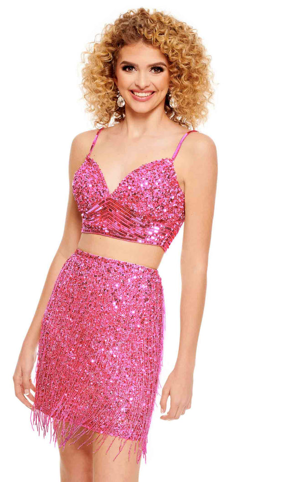 Rachel Allan 40108 Dress Neon-Pink