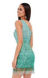 3 of 4 Rachel Allan 40127 Dress Jade-Ombre