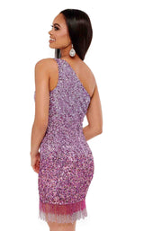 4 of 4 Rachel Allan 40127 Dress Lilac-Ombre