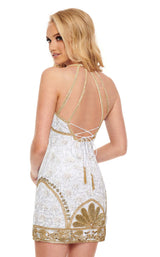 6 of 6 Rachel Allan 40132 Dress White-Gold