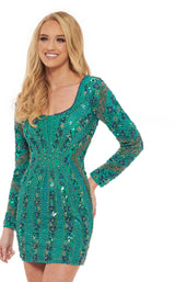 2 of 4 Rachel Allan 40147 Dress Deep-Jade