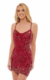 1 of 4 Rachel Allan 40152 Dress Deep-Magenta